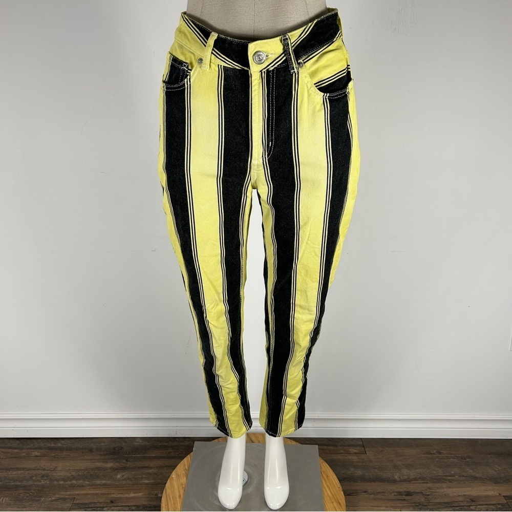 BDG Yellow Black Striped Mom Jeans | High Rise Circus Goth Dark Carnival 27❤️